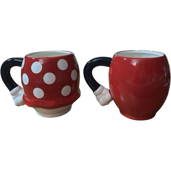 Zak! Disney Red and Black Mickey & Minnie Polka Dot Mugs. Year 2018. - Picture 2 of 10